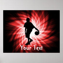Joueur de basket ; Rouge Posters