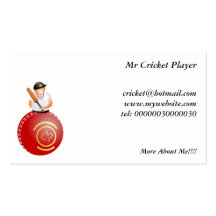 Joueur de cricket cartes de visite professionnelles