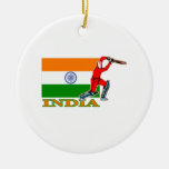 Joueur de cricket de l'Inde Décoration Pour Sapin De Noël