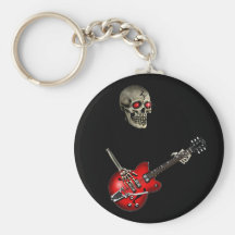 Joueur de guitare de crâne porte-clefs