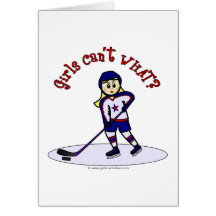 Joueur de hockey blond de filles cartes