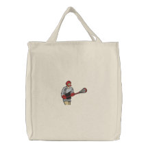 Joueur de lacrosse brodé sur le sac