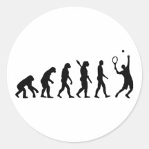 Joueur de tennis d'évolution adhésif rond