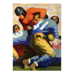 Joueurs de football vintages jouant un jeu d'unive carton d'invitation