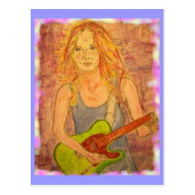 jouez une guitare plus folklorique de roche cartes postales