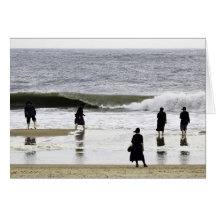 Jour amish de plage cartes de vœux