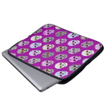 Jour coloré du motif mort de crâne de sucre trousses pour ordinateur portable
