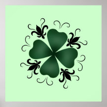 Jour de la Saint Patrick de fantaisie de shamrock  Posters