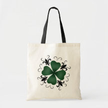 Jour de la Saint Patrick de fantaisie de shamrock  Sacs En Toile