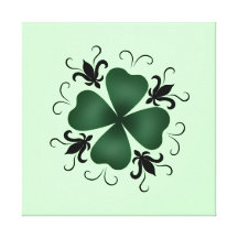 Jour de la Saint Patrick de fantaisie de shamrock  Toiles Tendues