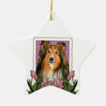 Jour de mères - tulipes roses - Sheltie Décorations De Noël