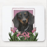 Jour de mères - tulipes roses - teckel - Winston Tapis De Souris