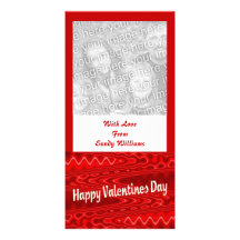 jour de Valentines heureux rouge Cartes De Vœux Avec Photo
