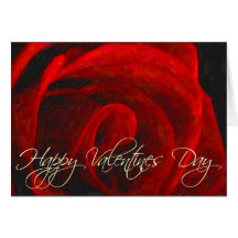 Jour de Valentines Huile-Heureux lumineux de rose  Cartes De Vœux
