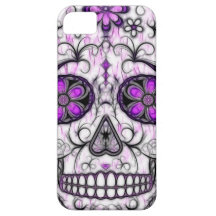 Jour du crâne mort de sucre - rose et du pourpre 1 étui iPhone 5