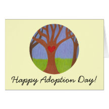 Jour heureux d'adoption d'arbre d'adoption ! cartes de vœux