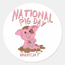Jour national de porc autocollant