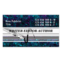 Journalist editor writing author peacock business cards