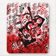 Journey of Music-Red_ Mouse Pads