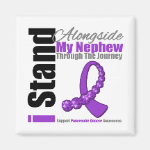 Journey Ribbon For Pancreatic Cancer (Nephew) Fridge Magnet