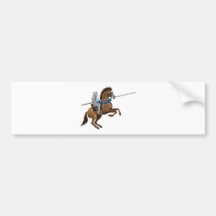 Jousting knight bumper sticker