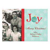 Joy Christmas Photo Template invitations