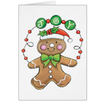 Joy Gingerbread Cookie Card
