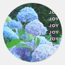 joy joy joy stickers Holidays Blue Hydrangeas