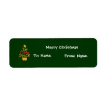 Joy Love Peace Tree Gift Tag Custom Return Address Label
