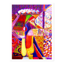 JOY OF TRADING  Postcard BY MOJI GBADAMOSI OKUBULE