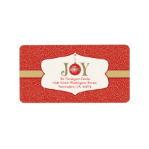 Joy ornament christmas customizable address label