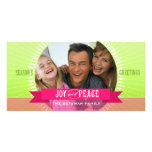 Joy & Peace Holiday Photo Card in Green