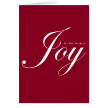 Joy red simple Christmas holiday business logo Greeting Card