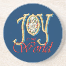 Joy to the World with Stained Glass Nativity Coasters