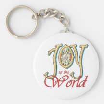 Joy to the World with Stained Glass Nativity Keychains