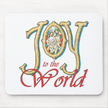 Joy to the World with Stained Glass Nativity Mouse Pad