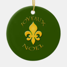 Joyeaux Noel Fleur de Lis Holiday Ornament