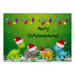 Joyeuse carte de Noël mignonne de dinosaures de Ch