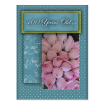 Joyeux 100th anniversaire - avec des roses ! cartes postales
