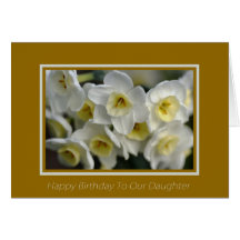 Joyeux anniversaire à notre fille - jonquilles bla cartes de vœux