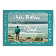 Joyeux anniversaire de BEAU-PÈRE - homme et ressac Cartes De Vœux