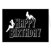 Joyeux anniversaire de filles chaudes cartes de vœux