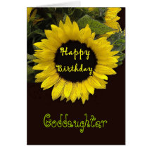 Joyeux anniversaire de FILLEULE avec le tournesol  Carte