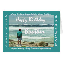 Joyeux anniversaire de FRÈRE - homme et ressacs Carte De Vœux