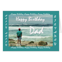 Joyeux anniversaire de PAPA - homme et ressacs Cartes De Vœux