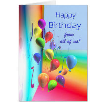 Joyeux anniversaire entièrement de mur de ballon cartes de vœux