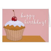 joyeux anniversaire : petit gâteau géant : carte