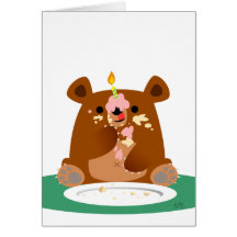 Joyeux anniversaire peu d'ours ! carte de vœux