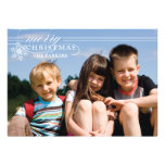 Joyeux carte photo de vacances de flocons de neige invitations personnalisées