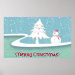 Joyeux Noël avec le bonhomme de neige Posters